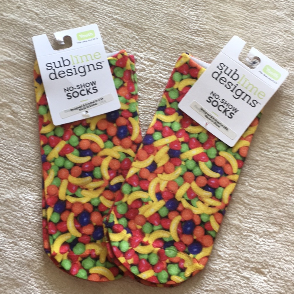 NWT Sublime Designs Youth No Show Socks Candy - Picture 1 of 6